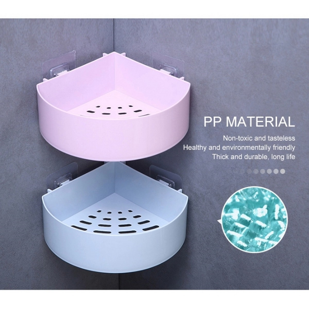 1PC Plastic Corner Storage Rack Suction Cup Bathroom Plastic Suction Cup Bathroom Kitchen Corner Storage Rack Organizer Shower Shelf
